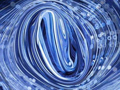 Abstract Blue Vortex Swirl With Fluid Motion and Light Bokeh for Digital Ba.. Stock Illustration