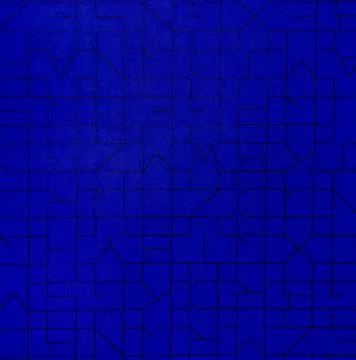 Abstract Blue Wall Pattern with Geometric Line Art Foto stock