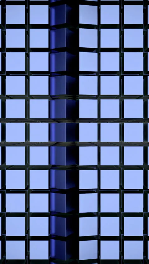 Abstract blue wall of same size squares with a vertical moving wave. Design Stock Footage 278389905