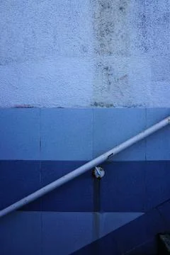 The abstract blue wall texture pattern Foto stock