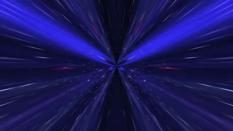 Abstract blue warp speed hyperspace tunnel with fast moving lights. Stock Footage 341309310