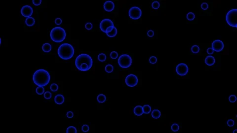 Abstract Blue Water Bubble Background with Glowing Circles Light Texture Stock Footage 341344795