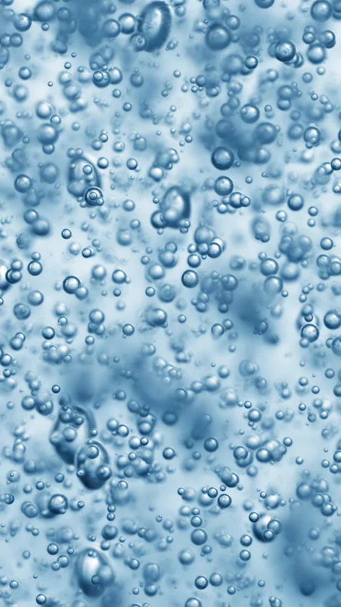 Abstract blue water bubbles background with floating air spheres. Vídeo Stock 346393408