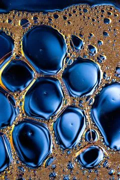 Abstract blue water bubbles macro texture Fotos de archivo