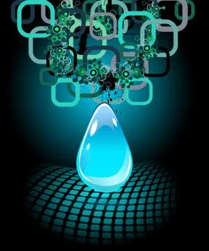 Abstract blue water drop Stock Illustration