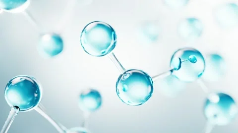 Abstract blue water molecules moving in cinematic slow motion against white.. Stock Footage 327114255