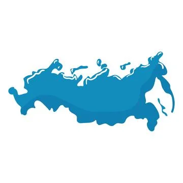 Abstract blue water splash shape, dynamic liquid wave design. Fluid motion, aqua Stock Illustration