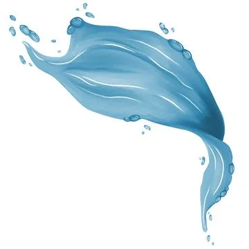 Abstract blue water splash symbolizing fluidity, freshness, and natural eleme Stock Illustration