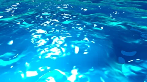 Abstract Blue Water Surface with Ripples and Light Reflections Stock Footage 340022280