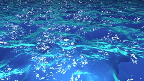 Abstract Blue Water Surface with Ripples and Reflections Видео 340022755