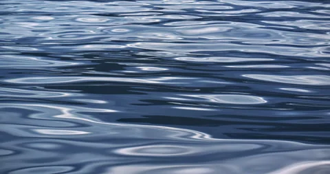 Abstract blue water surface with smooth ripples and reflections Stockbeeldmateriaal 334803132