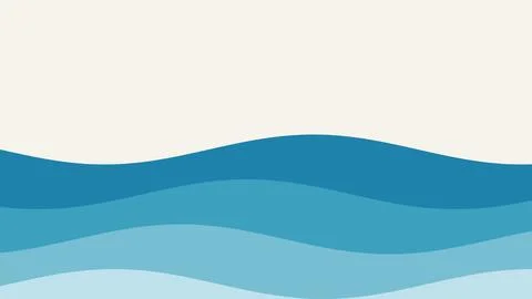 Abstract blue water waves gradient seamless background Stock Illustration
