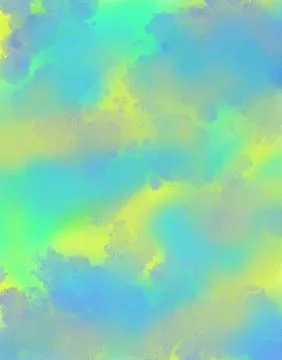 Abstract Blue Watercolor Splatter Vector Background on Lime Green and Yello.. Illustrazione stock