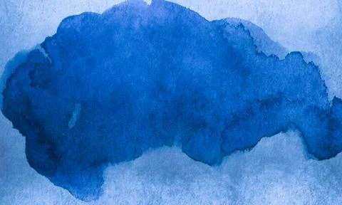 Abstract Blue Watercolor Texture Background with Hand Painted Brush Wash Stock Illustration
