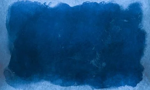 Abstract Blue Watercolor Texture Background with Hand Painted Brush Wash Stock Illustration