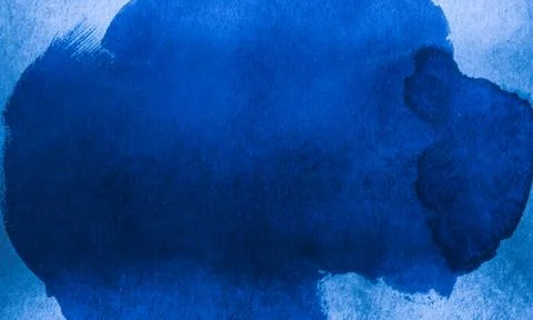 Abstract Blue Watercolor Texture Background with Hand Painted Brush Wash Stock Illustration