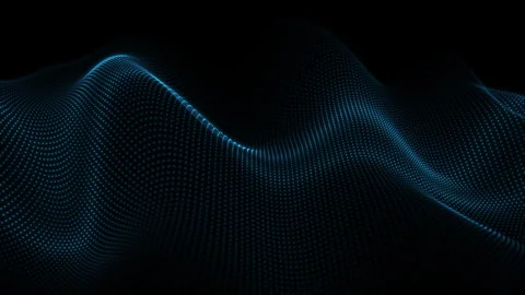 Abstract blue wave animation, digital particle wave, cyber technology backg.. Stock Footage 318351772