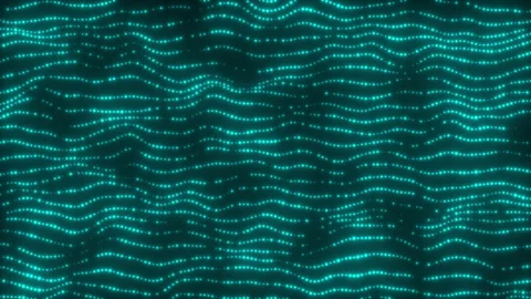 Abstract blue wave animation, digital particle wave Stock Footage 345778406