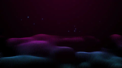 Abstract blue wave animation. flowing particles, dark Glowing gradient surface Stock Footage 154904924