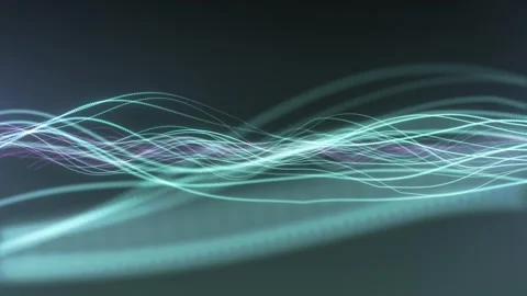 Abstract blue wave background. Abstract digital dynamic particle waves. Stock Footage 308113708