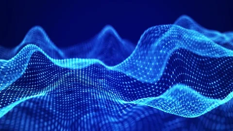 Abstract blue wave background, Abstract blue wave formed by small dots Stock Footage 332182546