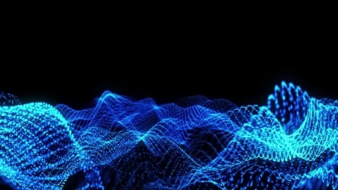Abstract blue wave background animation loop for technology Stock Footage 332182554