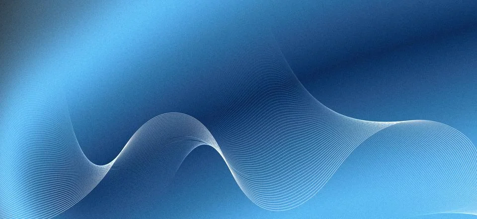 Abstract blue wave background with digital particles and smooth flowing lig.. Stock Illustration