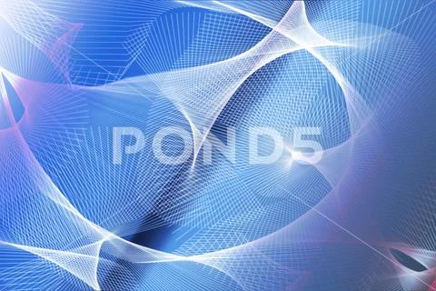Abstract Blue Wave Background With Flowing White Ribbons And Glowing Highlights PSD Template