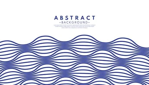 Abstract blue wave background. Ink line style. Japanese concept. Vector ill.. Stock Illustration