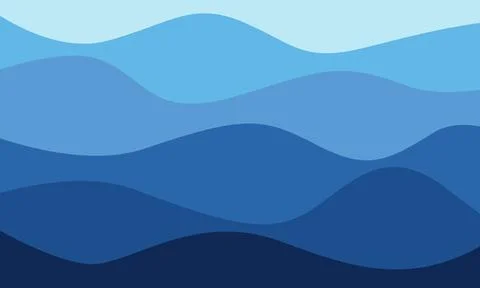 Abstract Blue Wave Background Minimal Flowing Layers Modern Smooth Design Stock Illustration