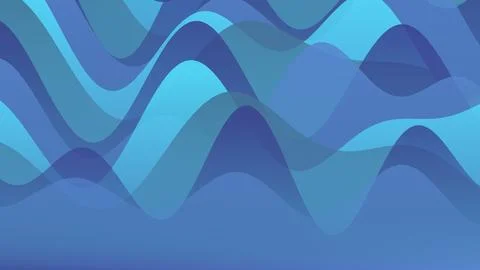 Abstract Blue Wave Background with Overlapping Transparent Layers and Fluid.. Illustrazione stock