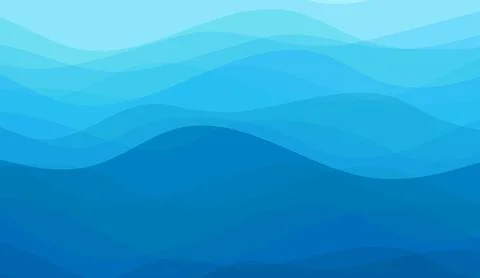 Abstract blue wave background vector illustration with flowing shapes and Stock Illustration