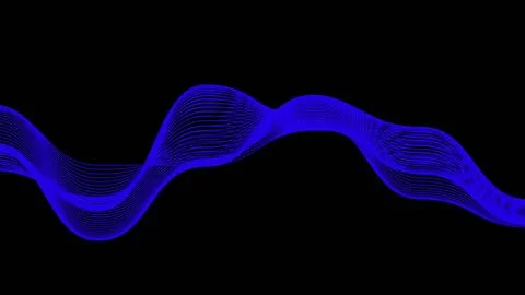 Abstract Blue Wave on Black Background. イラスト素材
