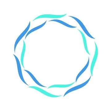 Abstract Blue Wave Circle Frame Stock Illustration