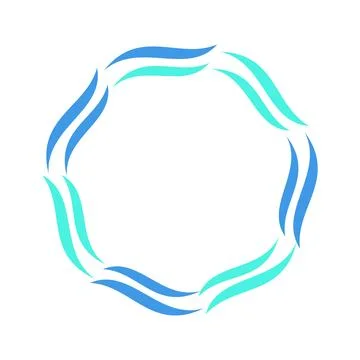 Abstract Blue Wave Circle Frame Stock Illustration