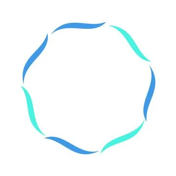 Abstract Blue Wave Circle Frame イラスト素材
