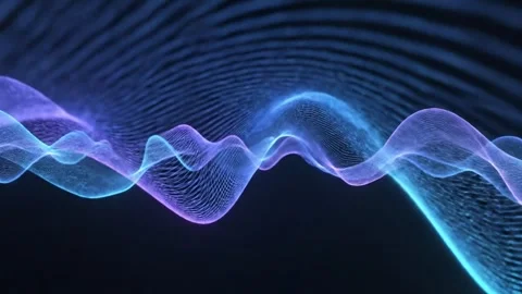 Abstract Blue Wave on Dark Background Stock Footage 324808223