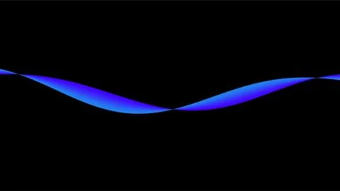 Abstract Blue Wave Design on Black Background. Stock Illustration