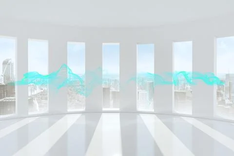 Abstract blue wave design Stock Photos