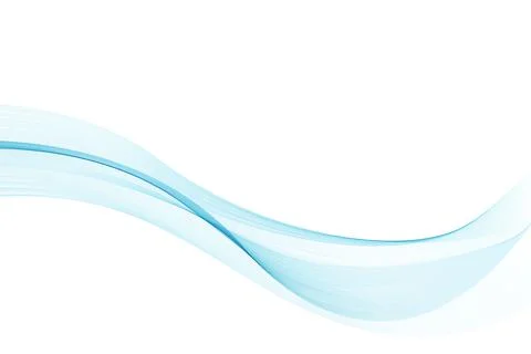 Abstract blue wave flow line isolated on white background. Wavy fluid pattern Stock Illustration