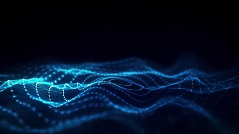 Abstract Blue Wave Fluid Motion Loop, abstract blue wave animation Stock Footage 332182523