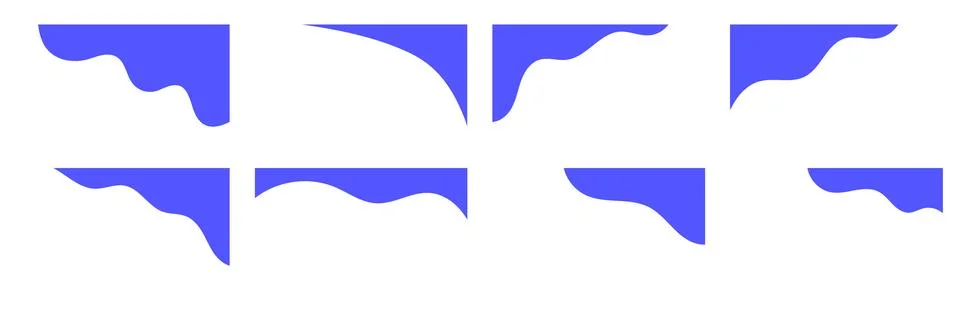 Abstract Blue Wave Headers for Graphic Design. Stock Illustration