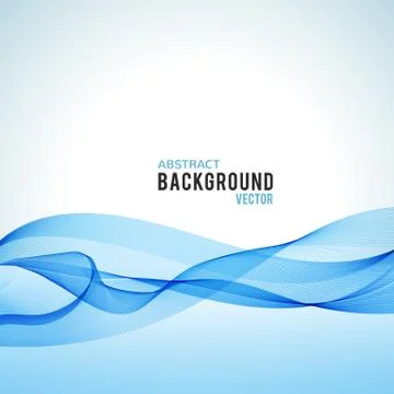 Abstract blue wave isolated on white background Stock Illustration