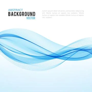 Abstract blue wave isolated on white background Stock Illustration