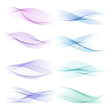 Abstract blue wave isolated on white background Stock Illustration