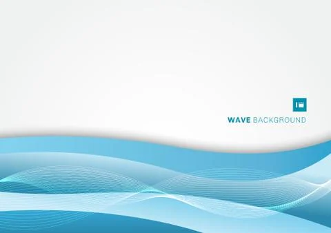 Abstract blue wave layer on white background. Stock Illustration