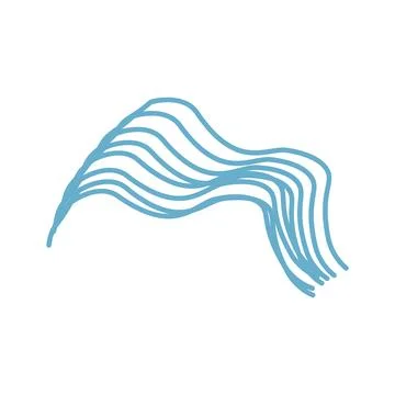 Abstract Blue Wave Line Art 스톡 일러스트
