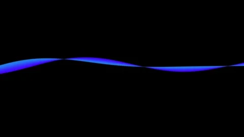 Abstract Blue Wave Line on Black Background - Dynamic Flowing Energy Motion.. Stock Footage 339132193