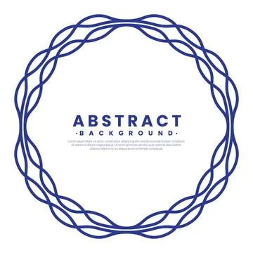 Abstract Blue wave line pattern border frame. Flat style concept. Vector ci.. Stock Illustration