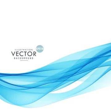 Abstract blue wave lines background poster Stock Illustration